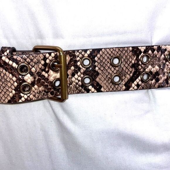 Brandy Melville Belt Large Snake Print Versatile Safari Perfect Accent W Neutral - Picture 3 of 10